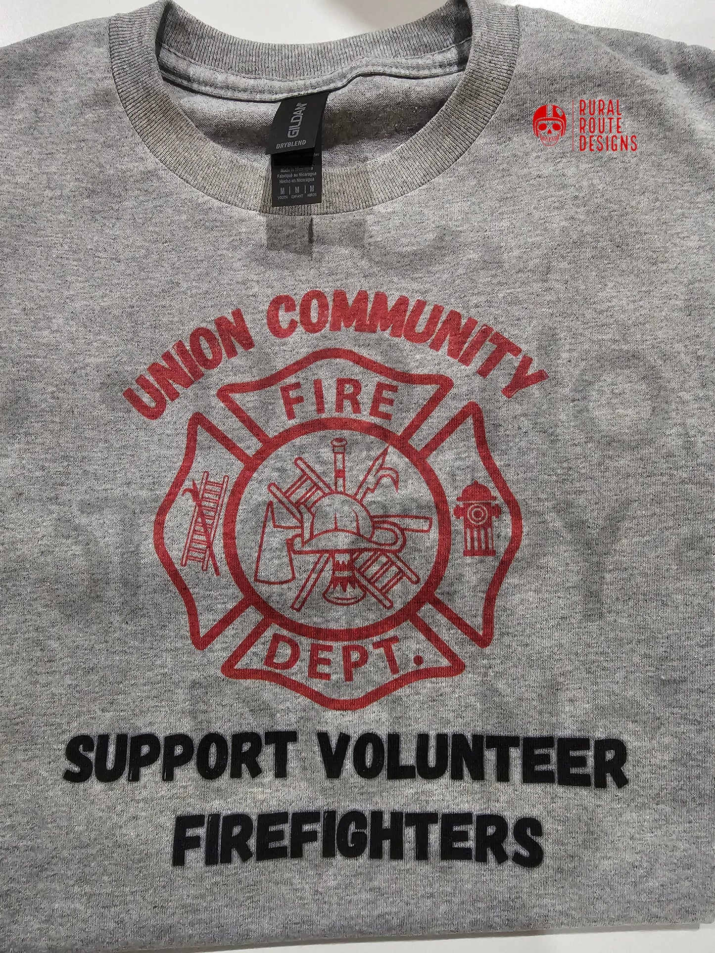 Union community fire department support shirts