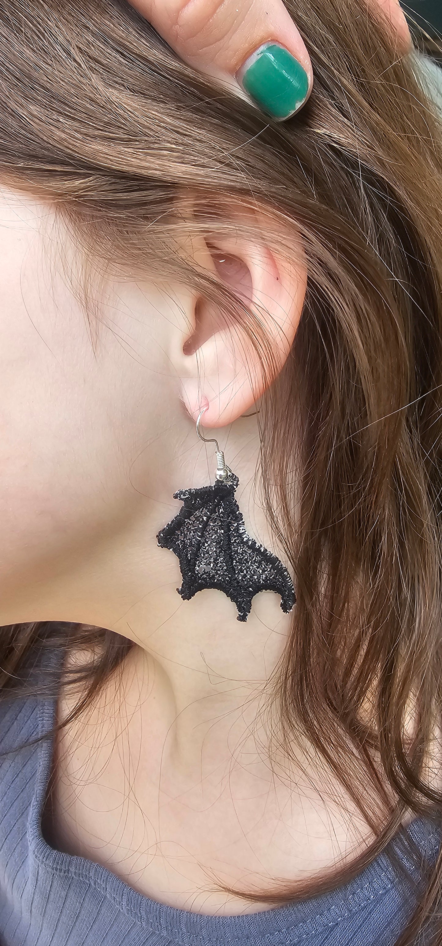 Embroidery Dangle Earrings