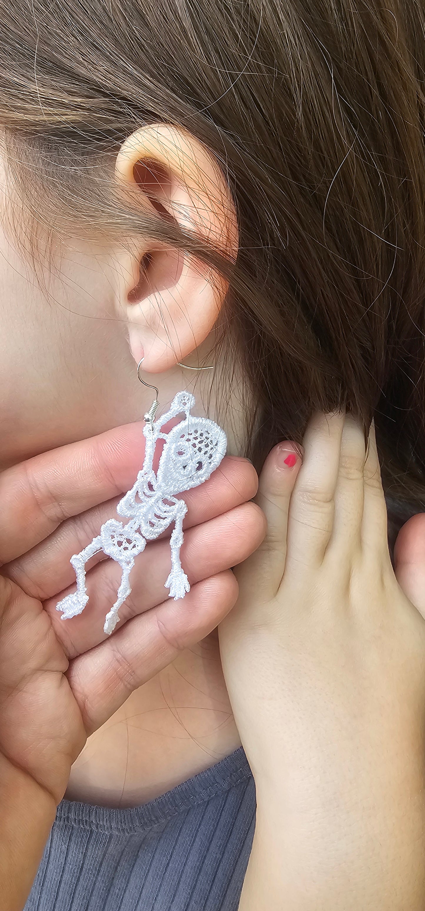 Embroidery Dangle Earrings