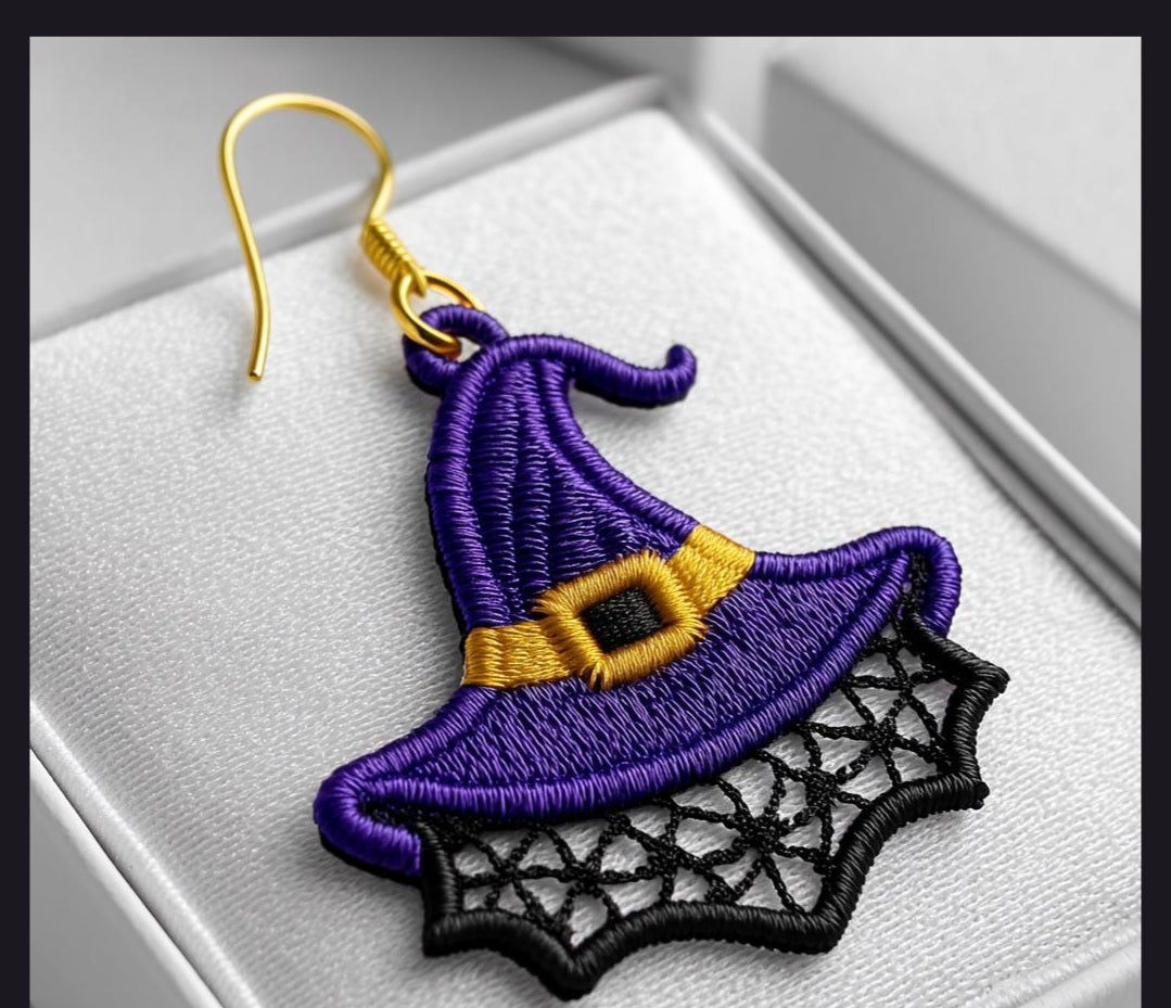 Embroidery Dangle Earrings