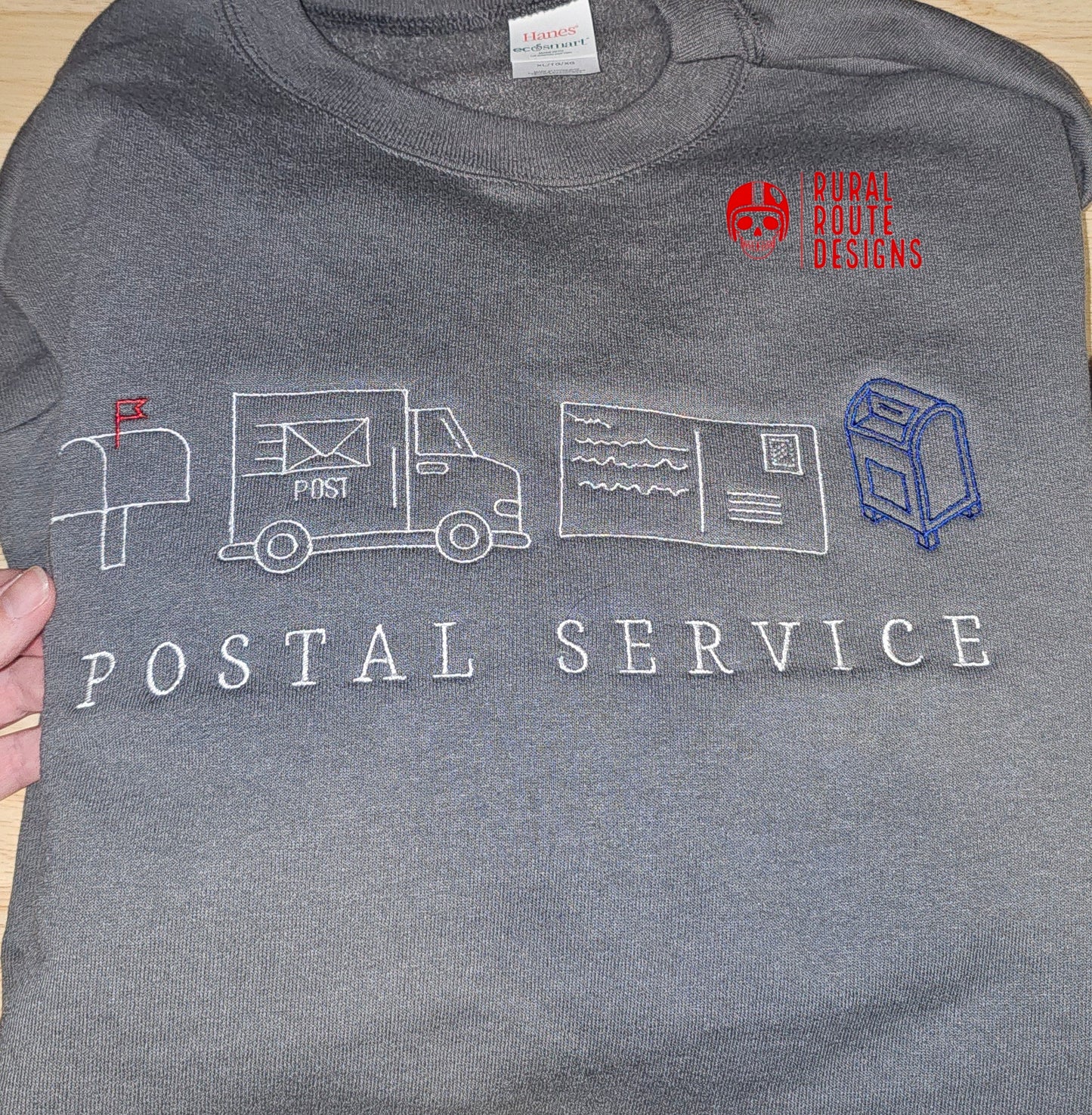 Postal service embroidered