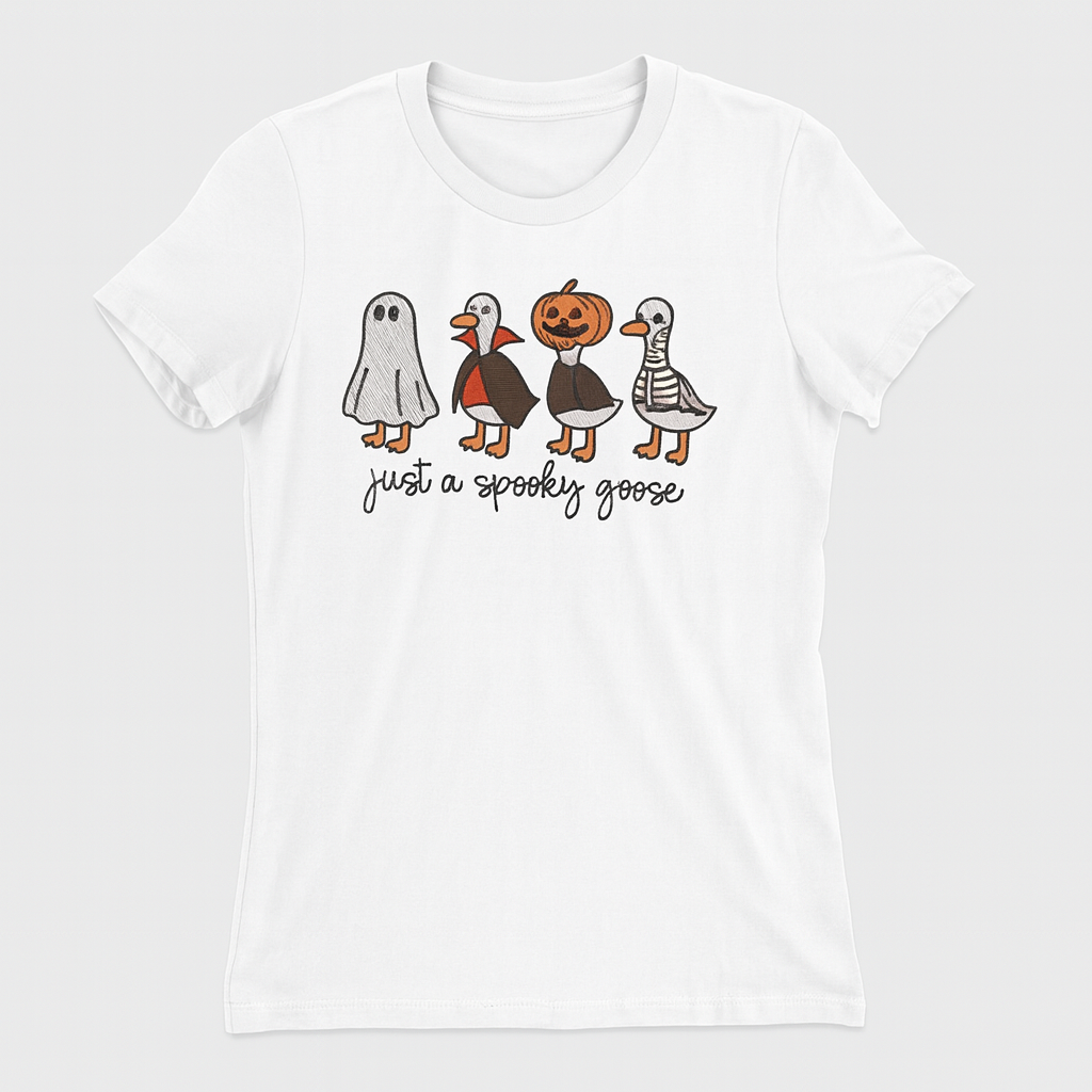 Spooky Goose , embroidered
