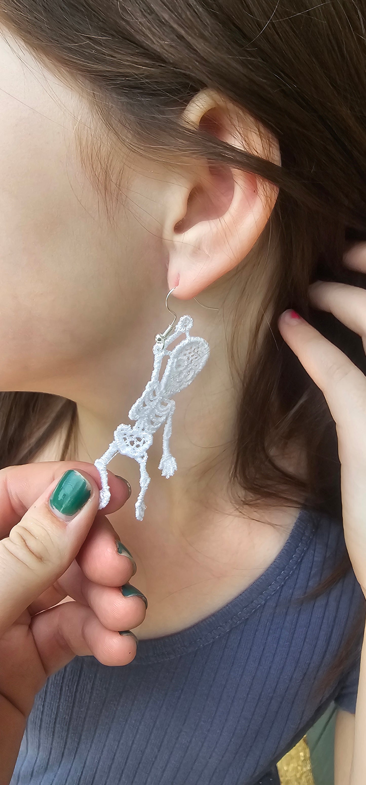 Embroidery Dangle Earrings