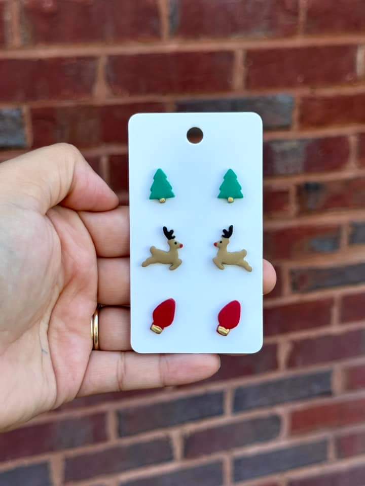 3 pack of handmade clay earrings