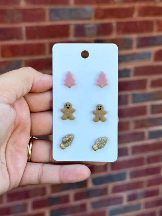 3 pack of handmade clay earrings