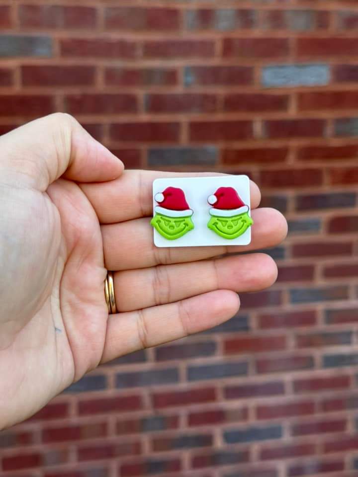 Handmade clay stud  earrings