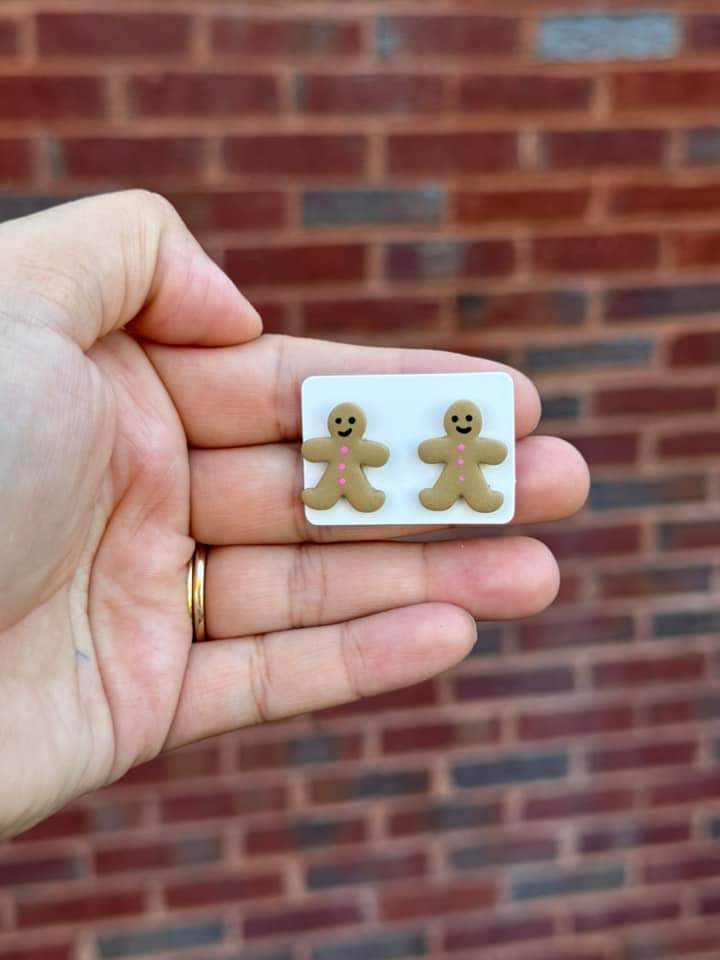 Stud Earrings, handmade clay earrings