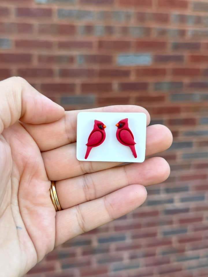 Stud Earrings, handmade clay earrings