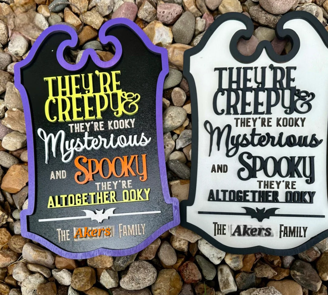 Addams Family Plaque