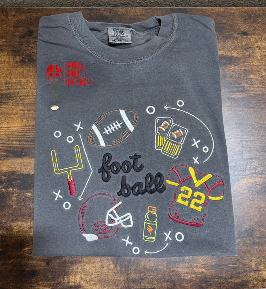 Football theme embroidered