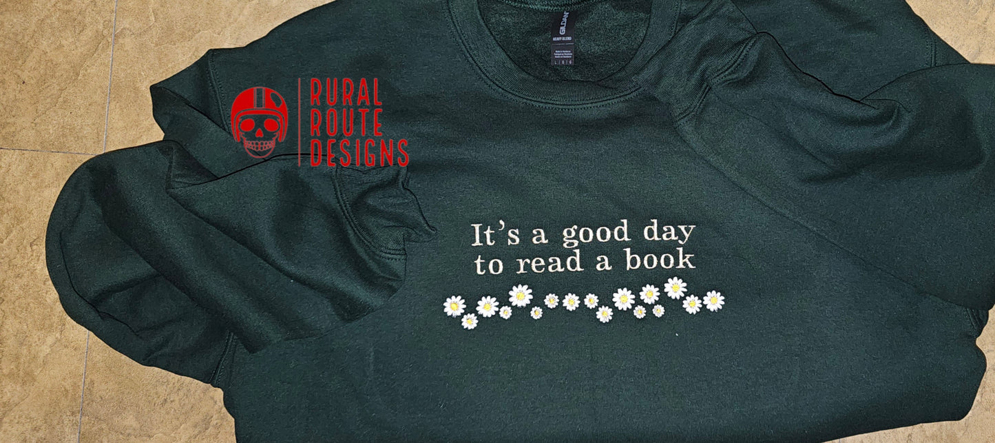 A good day to read a book, embroidery