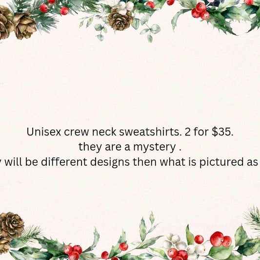2 mystery Christmas sweatshirts