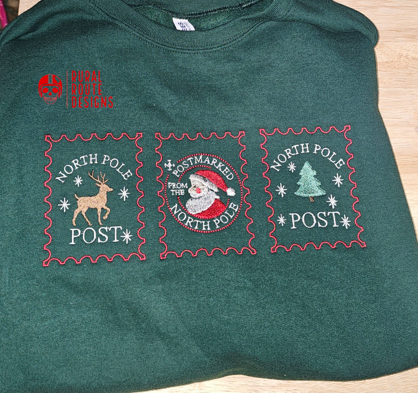 Christmas post theme embroidered