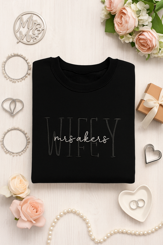 Custom wifey embroidered