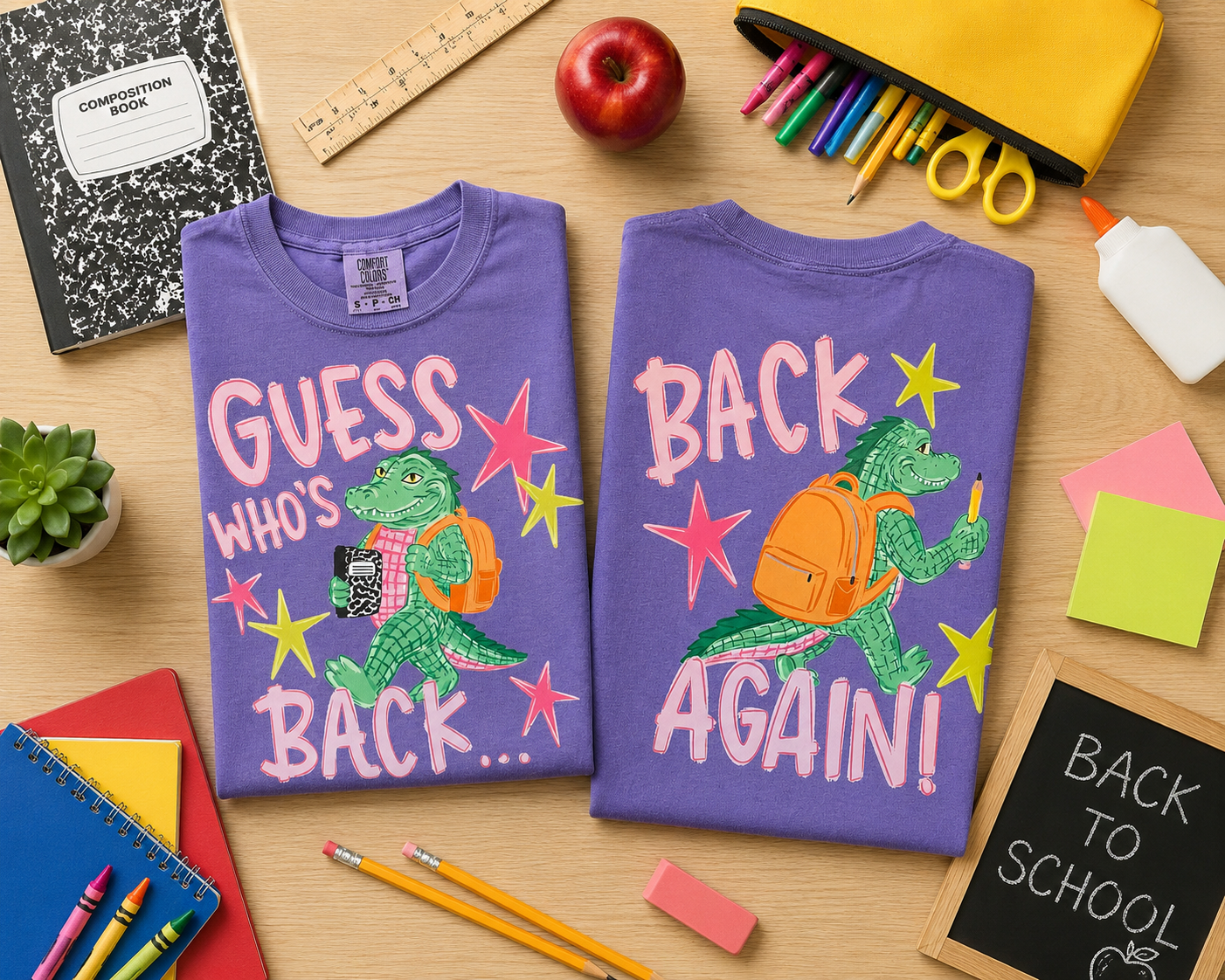 Return to school gator graphic tee