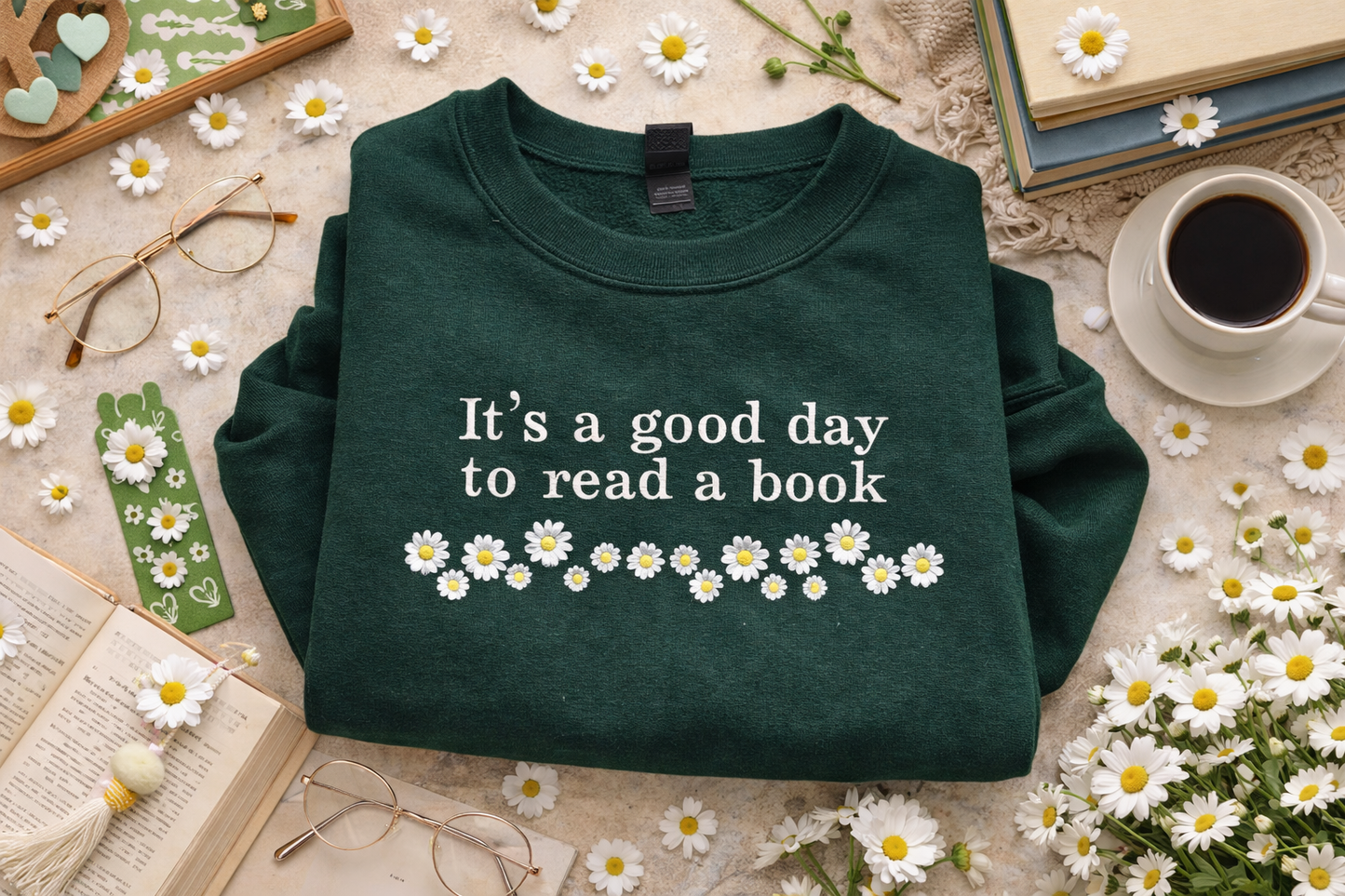 A good day to read a book, embroidery