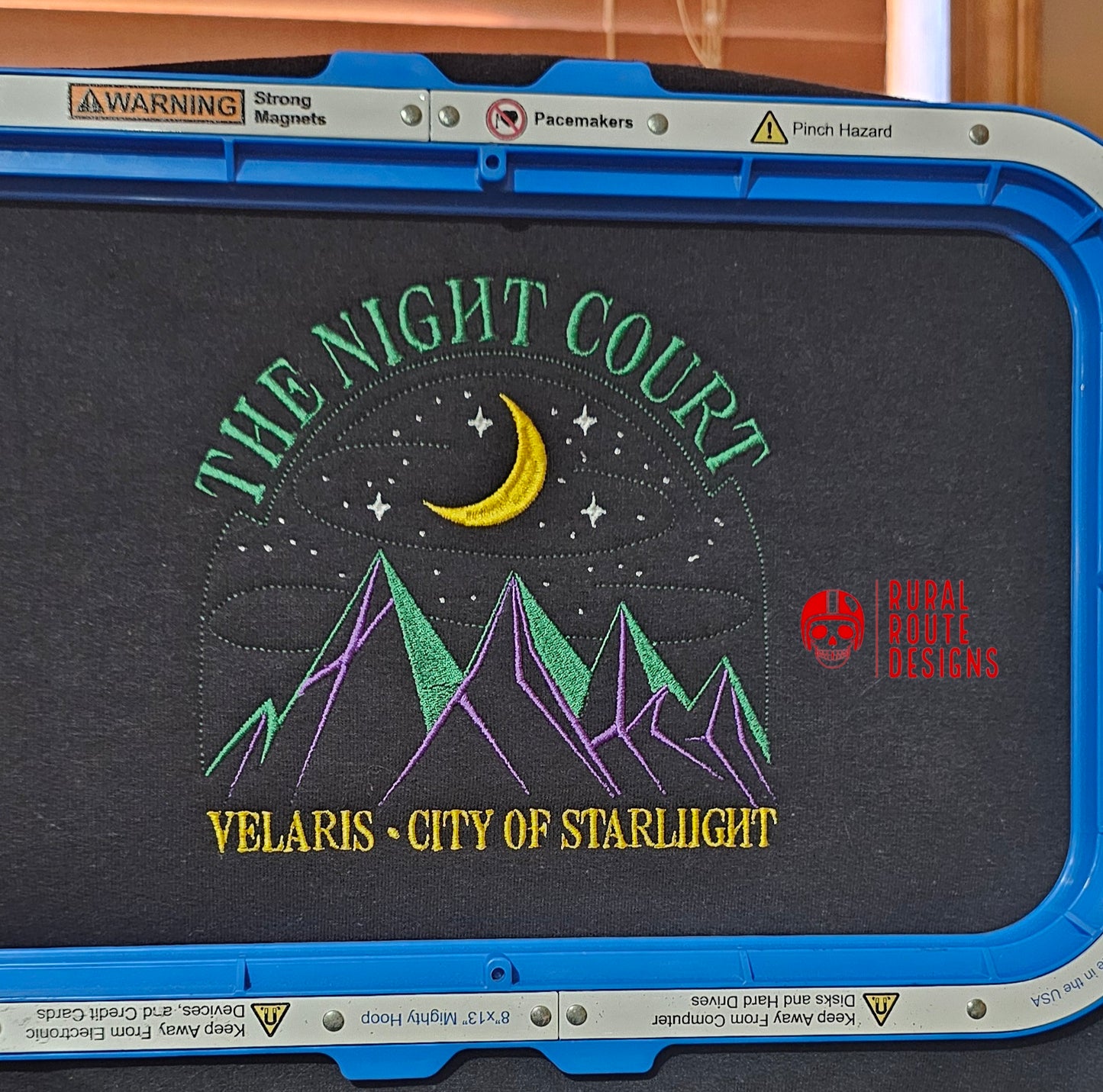 Night court, embroidered