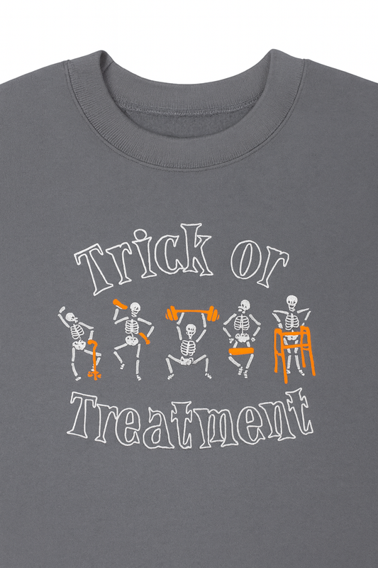 Trick or treatment embroidered sweatshirt