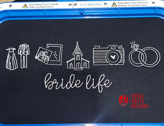 Custom bridal  theme embroidered