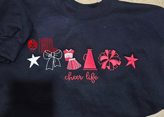 Cheer life  theme embroidered