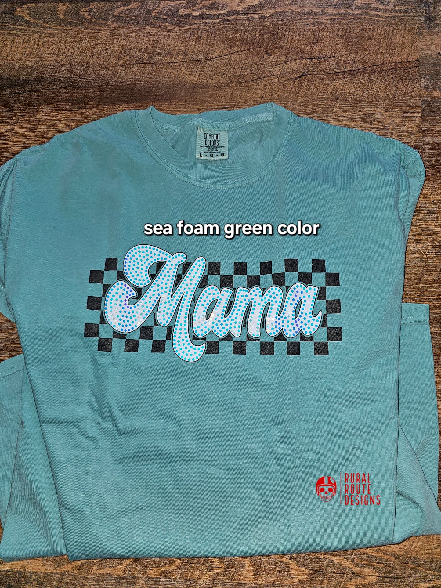 Mama Checkered Spangled T-shirt
